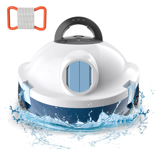 Y10 Cordless Robotic Pool Cleaner, Automatic Pool Vacuum - 120 Mins Runtime, Powerful Suction, Self-Parking, Lightweight for Above/Inground Pools Up to 65ft/1100 Sq.Ft (Ivory)