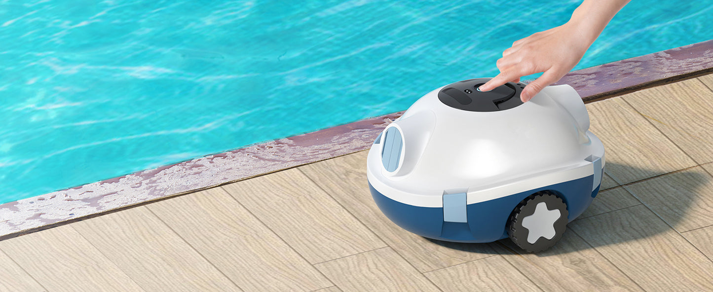 Y10 Cordless Robotic Pool Cleaner, Automatic Pool Vacuum - 120 Mins Runtime, Powerful Suction, Self-Parking, Lightweight for Above/Inground Pools Up to 65ft/1100 Sq.Ft (Ivory)