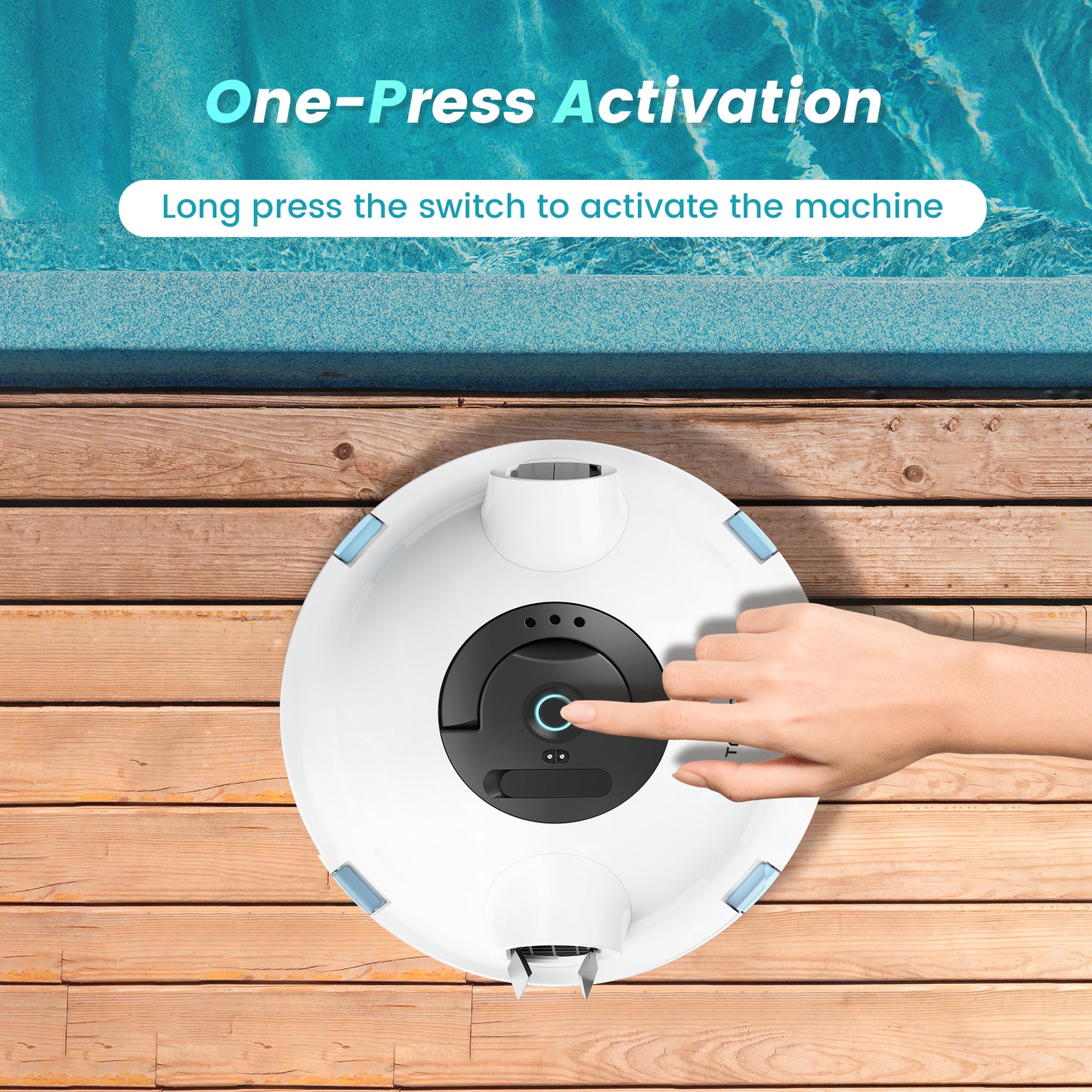 Y10 Cordless Robotic Pool Cleaner, Automatic Pool Vacuum - 120 Mins Runtime, Powerful Suction, Self-Parking, Lightweight for Above/Inground Pools Up to 65ft/1100 Sq.Ft (Ivory)