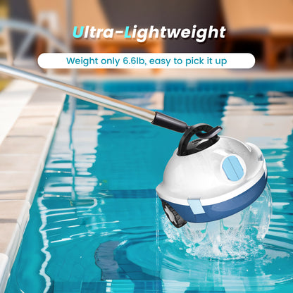 Y10 Cordless Robotic Pool Cleaner, Automatic Pool Vacuum - 120 Mins Runtime, Powerful Suction, Self-Parking, Lightweight for Above/Inground Pools Up to 65ft/1100 Sq.Ft (Ivory)
