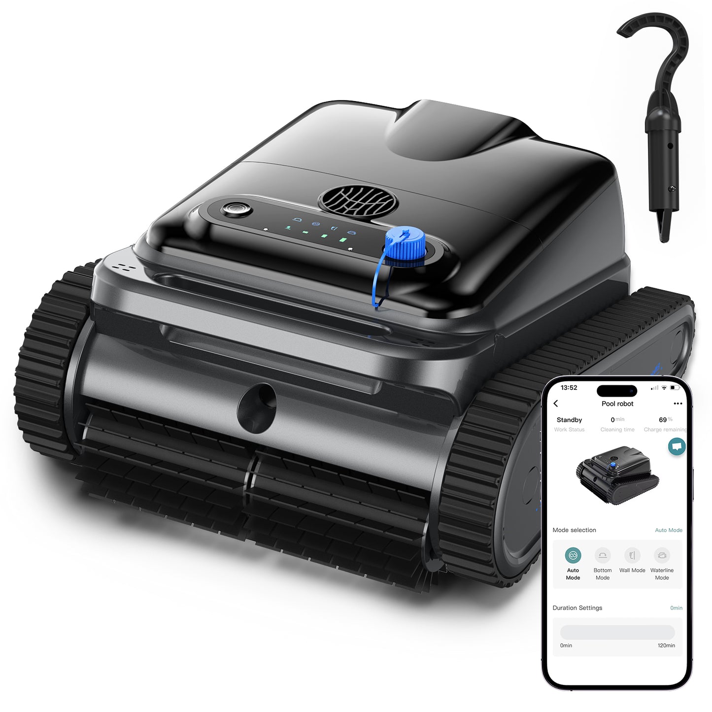 2026 Upgrade OUCAXIA Robotic Pool Vacuum for Inground & Above Ground Pools Wall Climbing Pool Robot