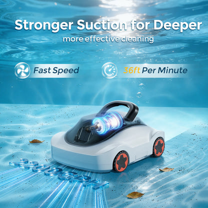 C5 Robotic Pool Cleaner, Cordless Pool Vacuum for Above-Ground & Inground Pools up to 2,000 Sq.Ft, Strong Suction, 160-Min Runtime, Smart Auto-Parking & 2.7L Large Debris Basket