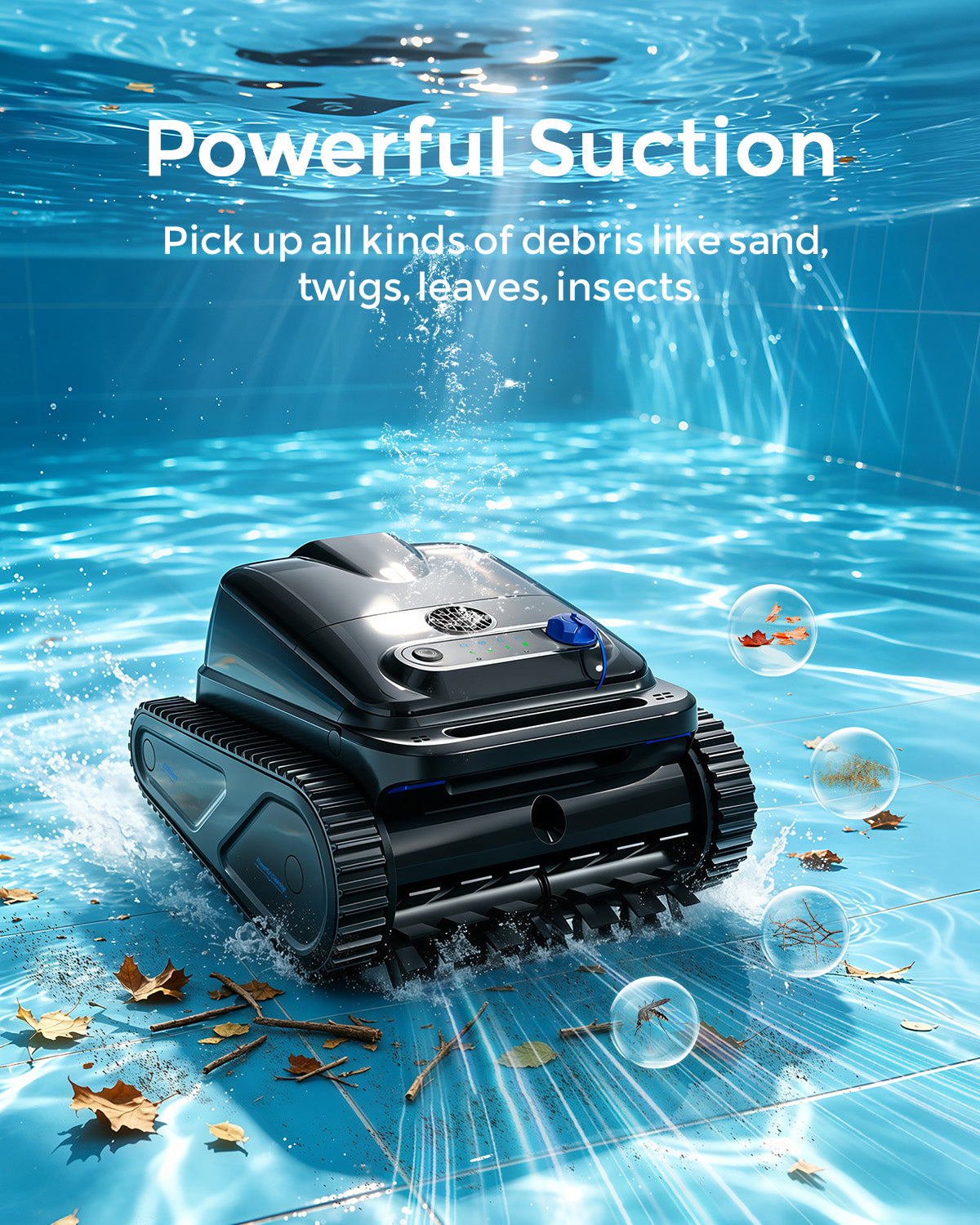 2026 Upgrade OUCAXIA Robotic Pool Vacuum, 4L Large Capacity Pool Vacuum