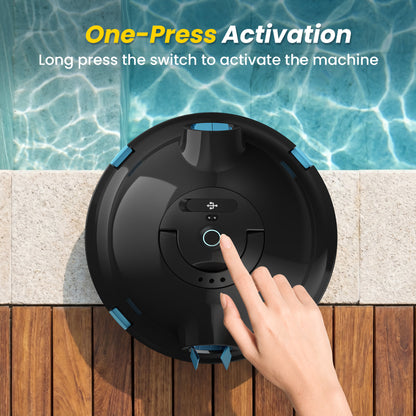 Cordless Robotic Pool Cleaner, Automatic Pool Vacuum - 90 Mins Runtime, Powerful Suction, Self-Parking, Lightweight for Above/Inground Pools Up to 65ft/1100 Sq.Ft