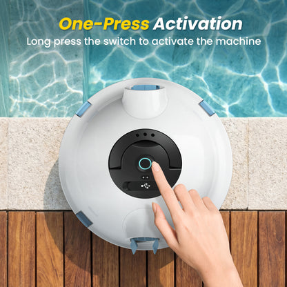 Cordless Robotic Pool Cleaner, Automatic Pool Vacuum - 90 Mins Runtime, Powerful Suction, Self-Parking, Lightweight for Above/Inground Pools Up to 65ft/1100 Sq.Ft