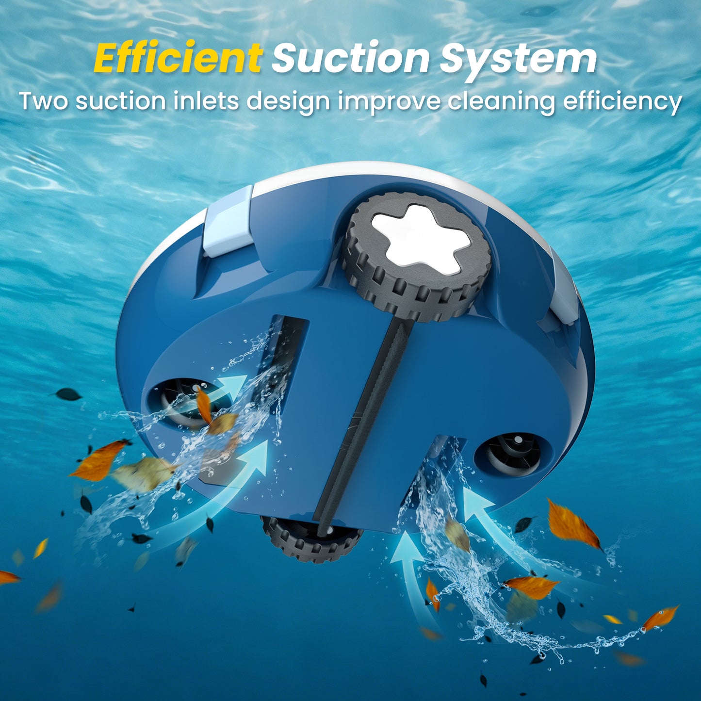 Cordless Robotic Pool Cleaner, Automatic Pool Vacuum - 90 Mins Runtime, Powerful Suction, Self-Parking, Lightweight for Above/Inground Pools Up to 65ft/1100 Sq.Ft