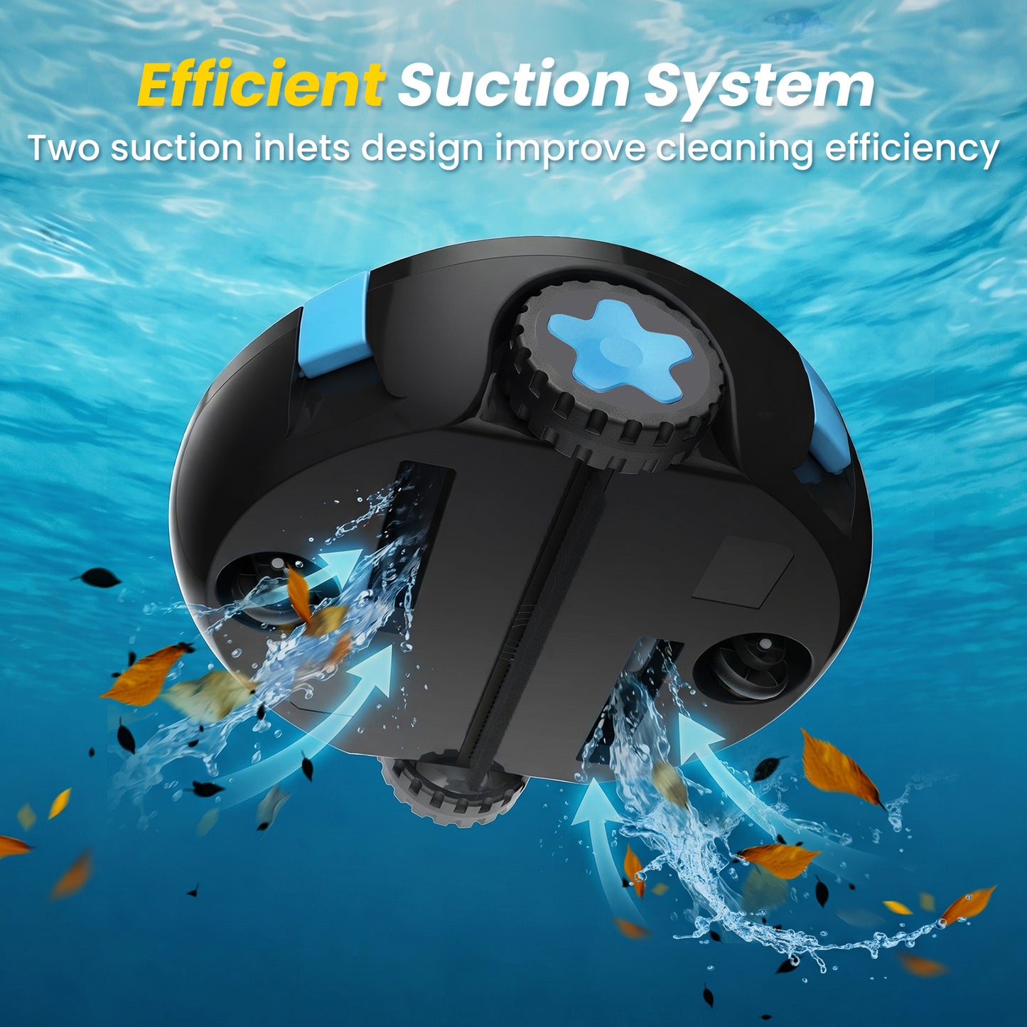 Cordless Robotic Pool Cleaner, Automatic Pool Vacuum - 90 Mins Runtime, Powerful Suction, Self-Parking, Lightweight for Above/Inground Pools Up to 65ft/1100 Sq.Ft