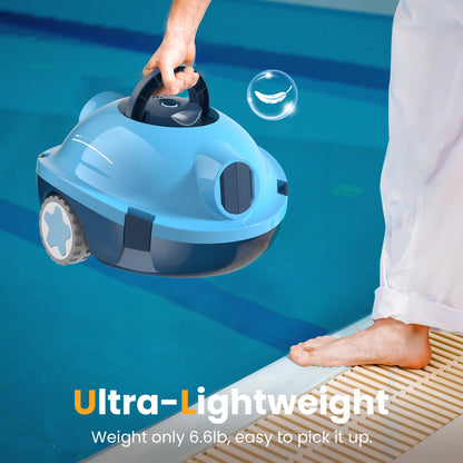 Y10 Cordless Robotic Pool Cleaner, Automatic Pool Vacuum -120 Mins Runtime, Powerful Suction, Self-Parking, Lightweight for Above/Inground Pools Up to 65ft/1100 Sq.Ft