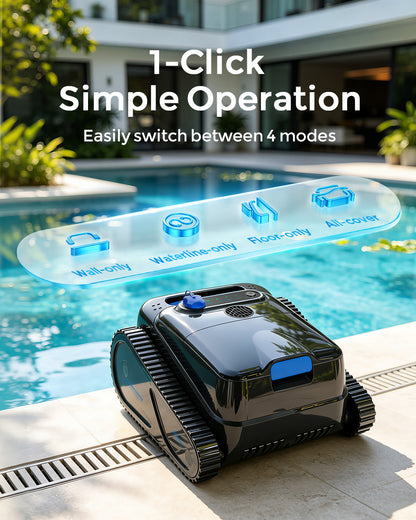 2026 Upgrade OUCAXIA Robotic Pool Vacuum for Inground & Above Ground Pools Wall Climbing Pool Robot