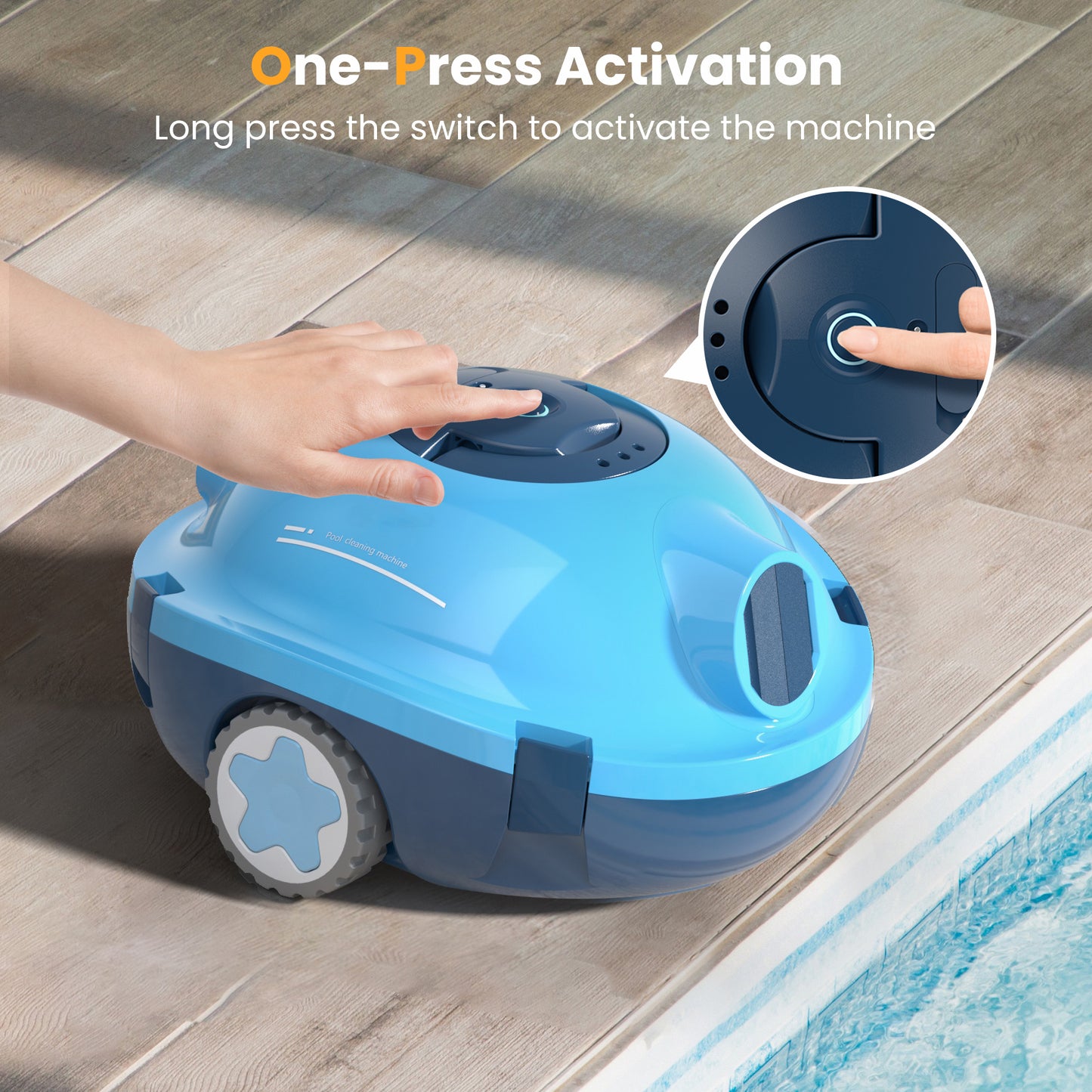Y10 Cordless Robotic Pool Cleaner, Automatic Pool Vacuum -120 Mins Runtime, Powerful Suction, Self-Parking, Lightweight for Above/Inground Pools Up to 65ft/1100 Sq.Ft