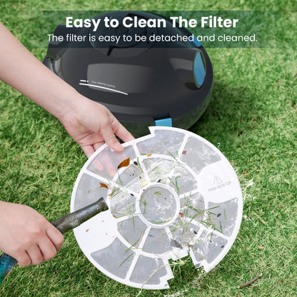 Y10 Cordless Robotic Pool Cleaner, Automatic Pool Vacuum - 120 Mins Runtime, Powerful Suction, Self-Parking, Lightweight for Above/Inground Pools Up to 65ft/1100 Sq.Ft (Obsidian)