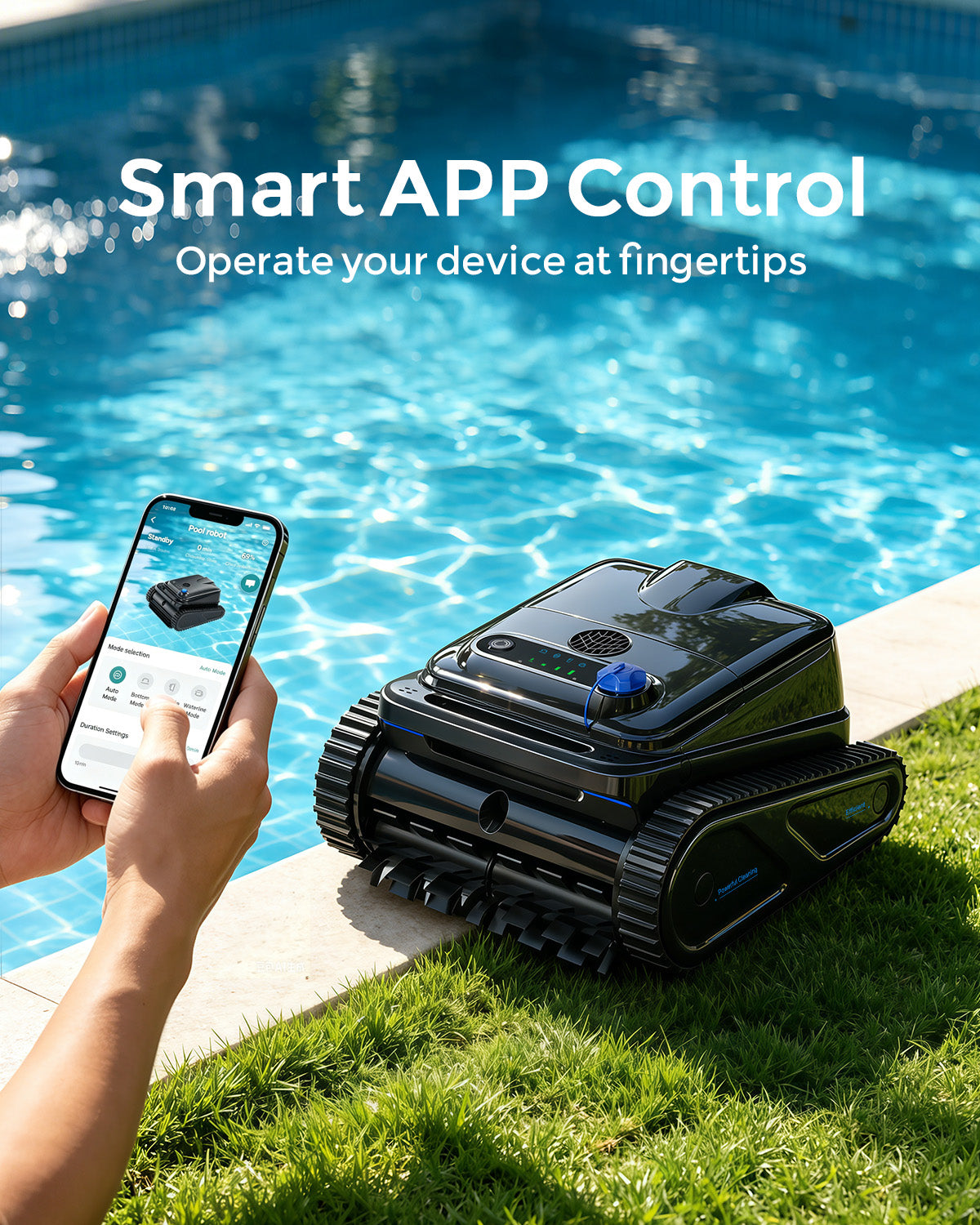 2026 Upgrade OUCAXIA Robotic Pool Vacuum for Inground & Above Ground Pools Wall Climbing Pool Robot