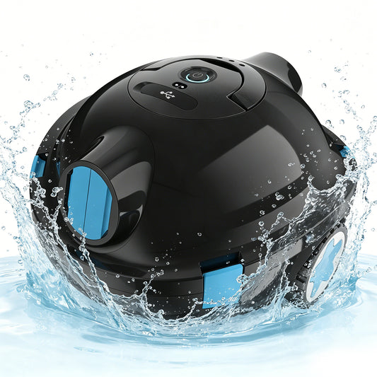 Cordless Robotic Pool Cleaner, Automatic Pool Vacuum - 90 Mins Runtime, Powerful Suction, Self-Parking, Lightweight for Above/Inground Pools Up to 65ft/1100 Sq.Ft