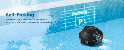 Y10 Cordless Robotic Pool Cleaner, Automatic Pool Vacuum - 120 Mins Runtime, Powerful Suction, Self-Parking, Lightweight for Above/Inground Pools Up to 65ft/1100 Sq.Ft (Obsidian)