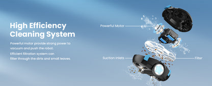 Y10 Cordless Robotic Pool Cleaner, Automatic Pool Vacuum - 120 Mins Runtime, Powerful Suction, Self-Parking, Lightweight for Above/Inground Pools Up to 65ft/1100 Sq.Ft (Obsidian)