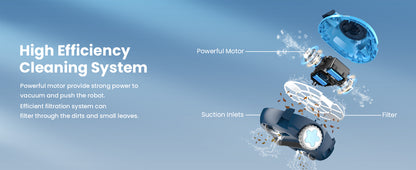 Y10 Cordless Robotic Pool Cleaner, Automatic Pool Vacuum -120 Mins Runtime, Powerful Suction, Self-Parking, Lightweight for Above/Inground Pools Up to 65ft/1100 Sq.Ft