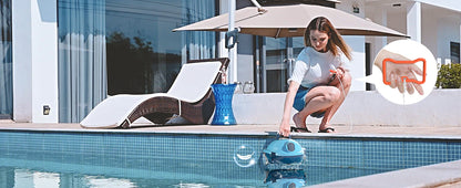 Y10 Cordless Robotic Pool Cleaner, Automatic Pool Vacuum -120 Mins Runtime, Powerful Suction, Self-Parking, Lightweight for Above/Inground Pools Up to 65ft/1100 Sq.Ft